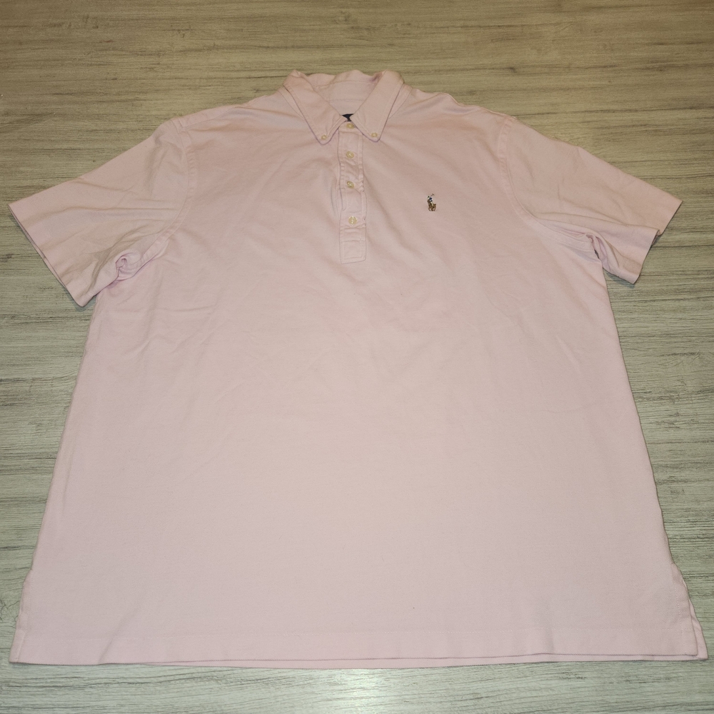 Ralph Lauren Knit Oxford Short Sleeve Polo Men's Pink Size XXL B5